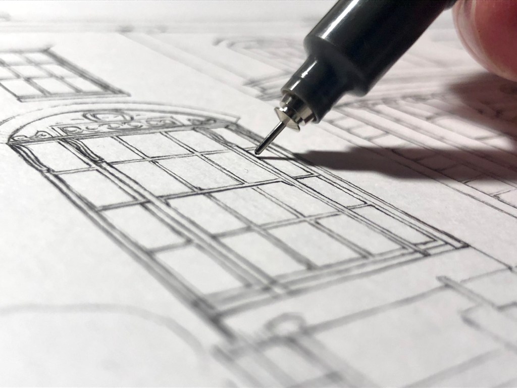 Brockwell Hall, Brixton. Illustration by Henry O'Boyle. Article Explore the Mesmerising World of Hand-Drawn Brixton by Creative Londoners.